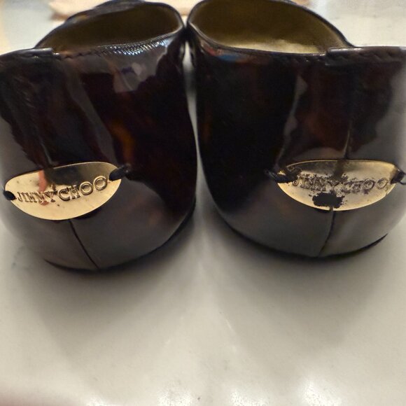 Jimmy Choo Tortoise Shell Flats Size 38 - Picture 5 of 10